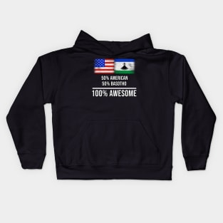 50% American 50% Basotho 100% Awesome - Gift for Basotho Heritage From Lesotho Kids Hoodie